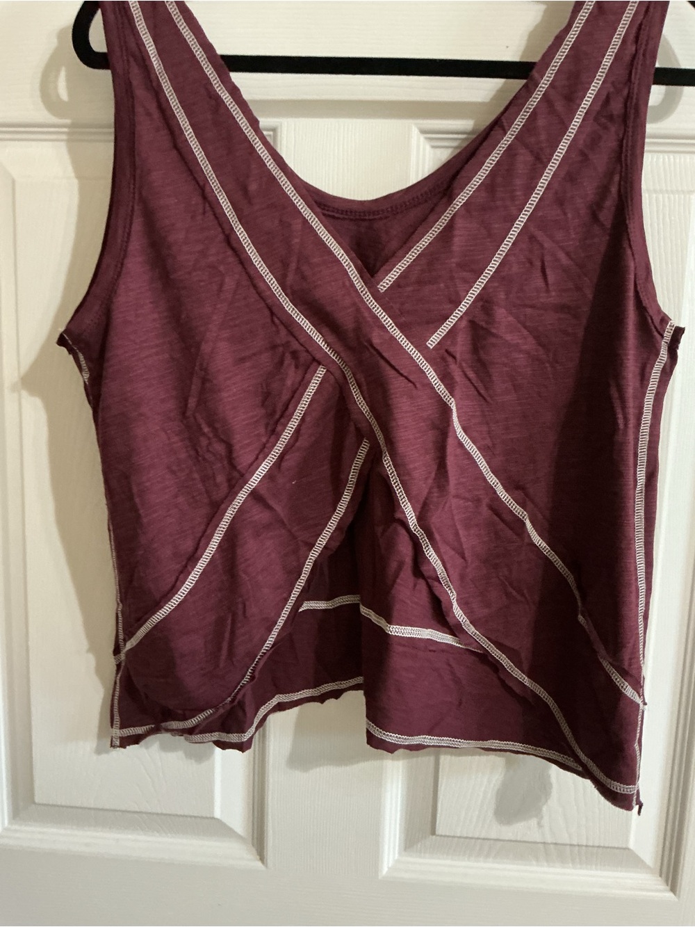 Boho Cropped Sleeveless Tank Top in Plum NWOT - Picture 6 of 6